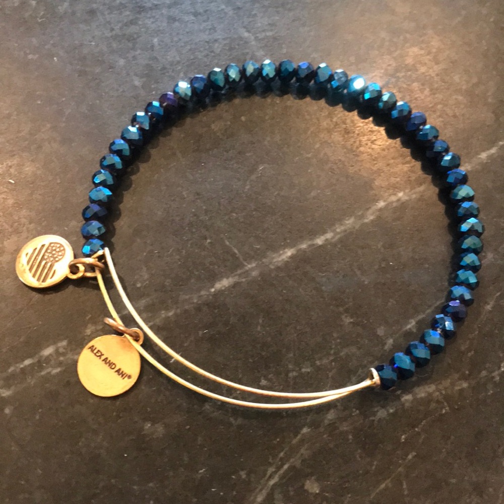 Alex and Ani blue Swarovski crystal bracelet
